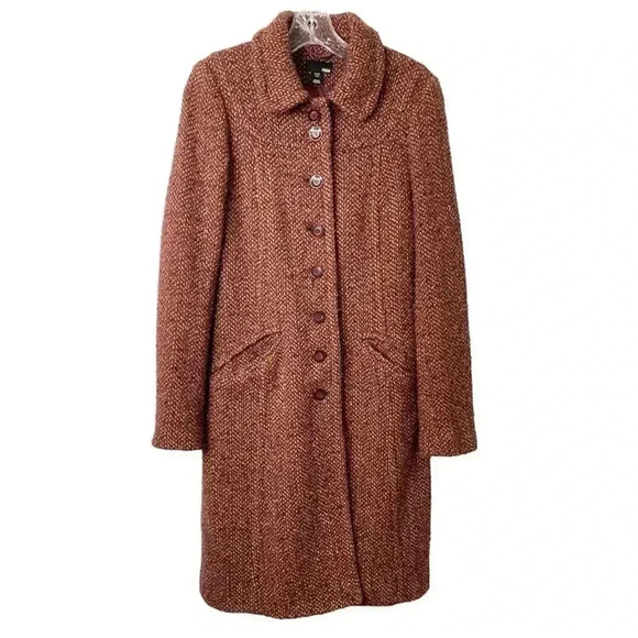 H&M Tweed Wool Blend Longline Coat - Picture 1 of 8